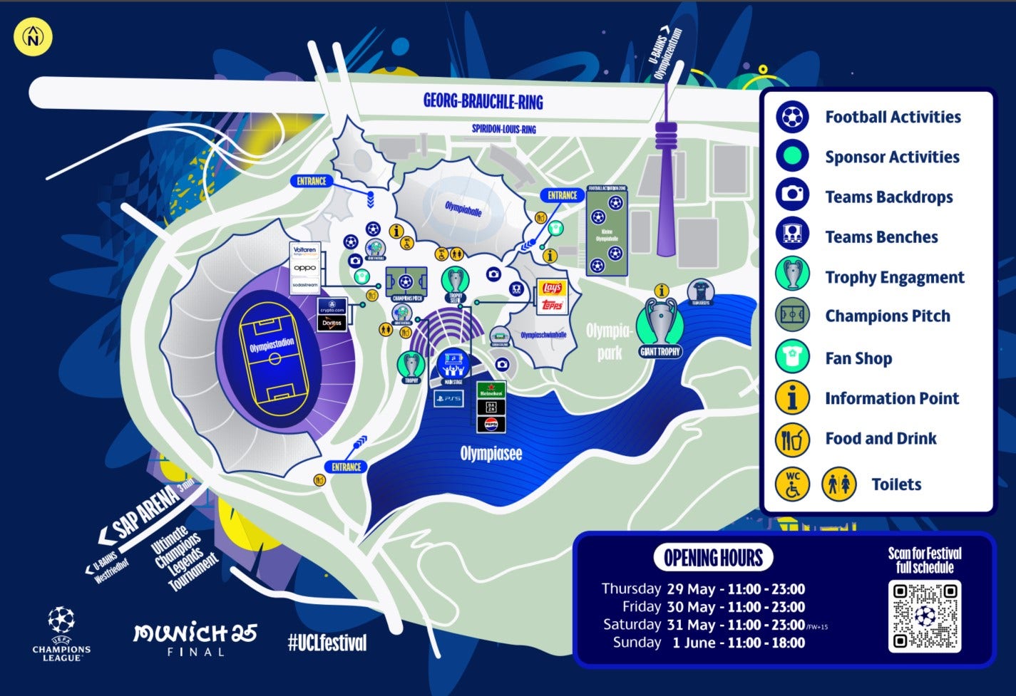 Lageplan des Champions Festival im Olympiapark