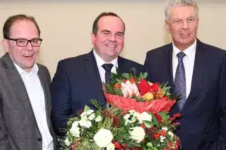 Manuel Pretzl, Clemens Baumgärtner und Oberbürgermeister Dieter Reiter