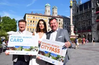 Prof Dr. Wolfgang Heckl, Wissenschaftsministerin Prof. Marion Kiechle und Bürgermeister Josef Schmid (v.r.) bei der Vorstellung von München Card und München City Pass