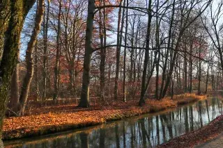 Herbst Landschaft am Eisbach im Englischen Garten Herbst Landschaft am Eisbach im Englischen Garten