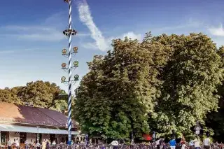 Biergarten vom Wirtshaus am Bavariapark. Biergarten vom Wirtshaus am Bavariapark.