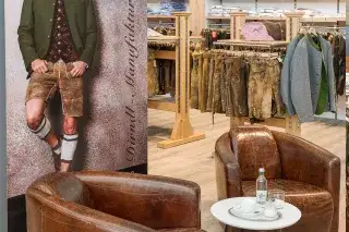 210209_lederhosen-herren-abteilung_Moser-Trachten Herrenabteilung im Geschäft von Moser Trachten.