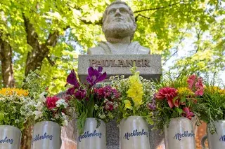 Der Brunnen im Biergarten vom Paulaner am Nockherberg