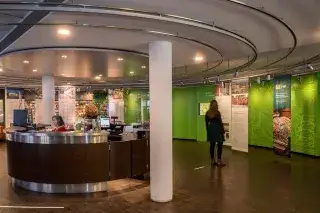 Besucherin im Infopoint