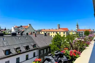 Aussicht von der Dachterrasse auf dem Hotel Deutsche Eiche Aussicht von der Dachterrasse auf dem Hotel Deutsche Eiche