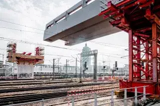Bauarbeiten am Arnulfsteg Bauarbeiten am Arnulfsteg