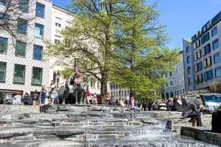 Rindemarktbrunnen im Frühling