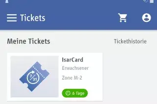 In der MVG App findet man die Isarcard unter dem Reiter "Meine Tickets".