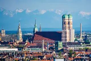 Aussicht über München vom Olympiaberg aus