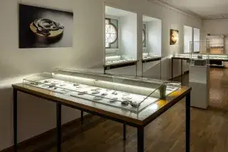 Münzen in einer Vitrine in der Staatlichen Münzsammlung