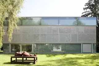 Das kastenförmige Museumsgebäude in Oberföhring Das kastenförmige Museumsgebäude in Oberföhring