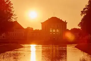 Der Sonnenuntergang im Schloss Nymphenburg