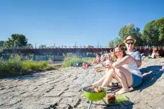 Grillen an der Isar