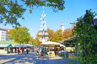 Der Viktualienmarkt im Herzen Münchens