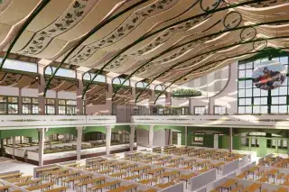 Visualisierung des neuen Bräurosl-Festzelts Visualisierung des neuen Bräurosl-Festzelts