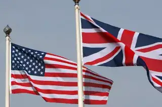 Britische und amerikanische Flagge Britische und amerikanische Flagge
