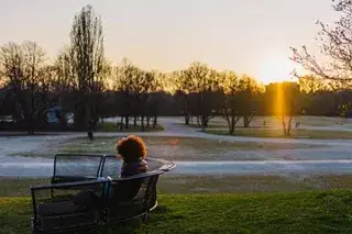 Sonnenuntergang im Olympiapark 