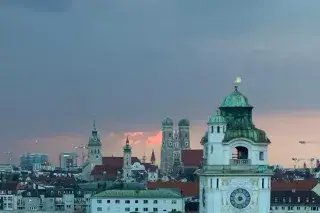 Ausblick vom Dachgarten des Gasteigs.