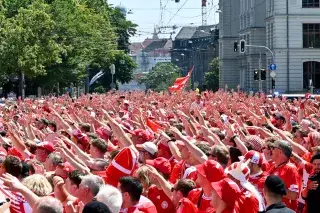 Fanlauf der dänischen Fans in München Fanlauf der dänischen Fans in München