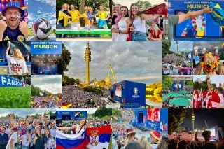 Impressionen aus der Fan Zone München zur UEFA EURO 2024 mit feiernden Fans Impressionen aus der Fan Zone München zur UEFA EURO 2024 mit feiernden Fans