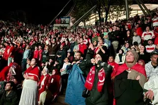 Türkische Fans beim Public Viewing in der Fan Zone München Türkische Fans beim Public Viewing in der Fan Zone München