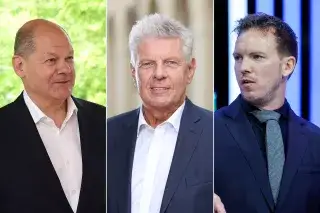 Bundeskanzler Olaf Scholz, Münchens Oberbürgermeister Dieter Reiter und Bundestrainer Julian Nagelsmann Bundeskanzler Olaf Scholz, Münchens Oberbürgermeister Dieter Reiter und Bundestrainer Julian Nagelsmann