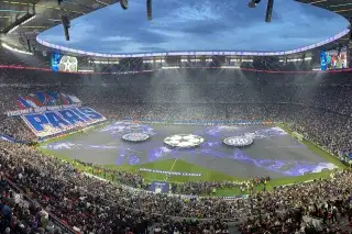 Innenraum der Munich Football Arena vor dem Finale der UEFA Champions League