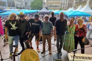Paul Daly Band mit OB Dieter Reiter am Marienplatz Paul Daly Band mit OB Dieter Reiter am Marienplatz