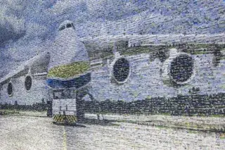 Antonov-Flugzeug, zusammengesetzt aus Einzelbildern