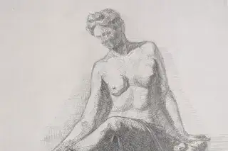 Zeichnung einer antiken Statue Zeichnung einer antiken Statue