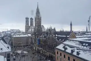Marienplatz mit Schnee