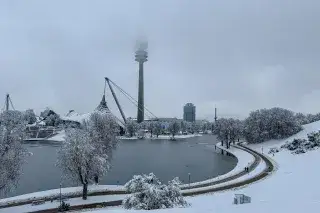 Schnee im Olympiapark