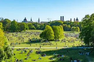 Englischer Garten - Ausblick vom Monopteros im Mai