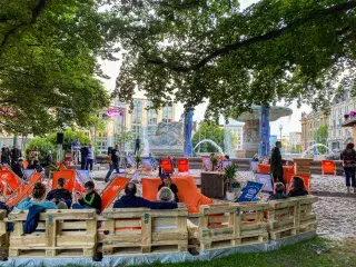 Maximiliansstrand am Wittelsbacherbrunnen