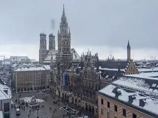 Marienplatz mit Schnee