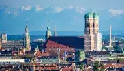 Aussicht über München vom Olympiaberg aus